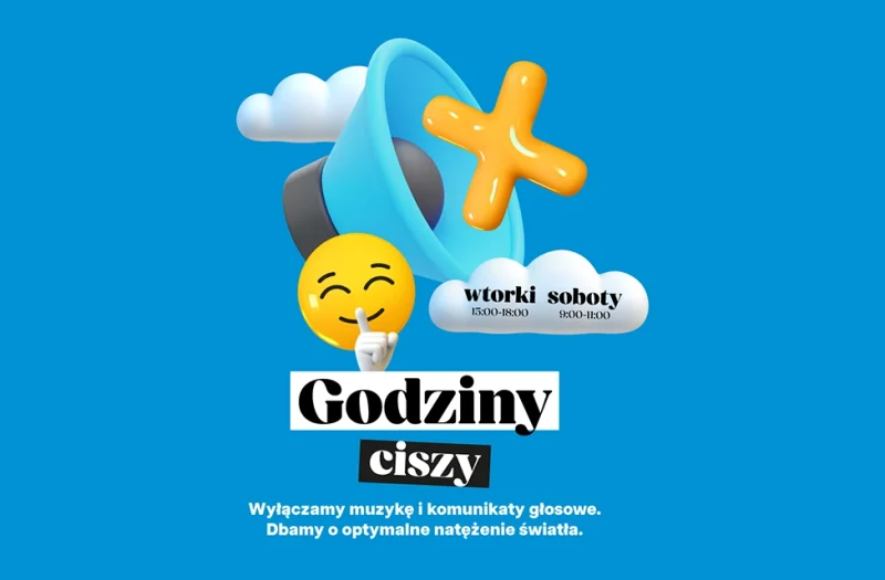 grafika przedstawiająca informację o godzinach ciszy w galerii solnej